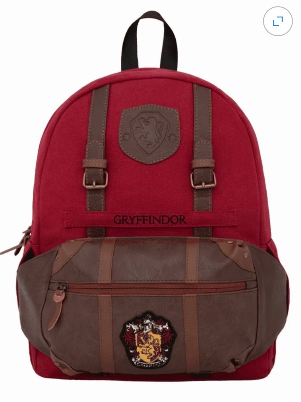 Harry Potter Gryffindor Crest Universal Studios Backpack w/ Detachable Waist Bag